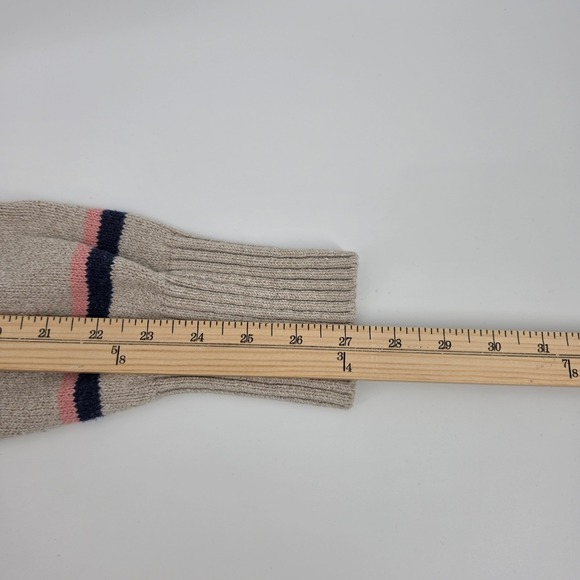 Faherty Brand Women's XL Beige Striped Crewneck Cotton Blend heavy Sweater - Picture 8 of 10